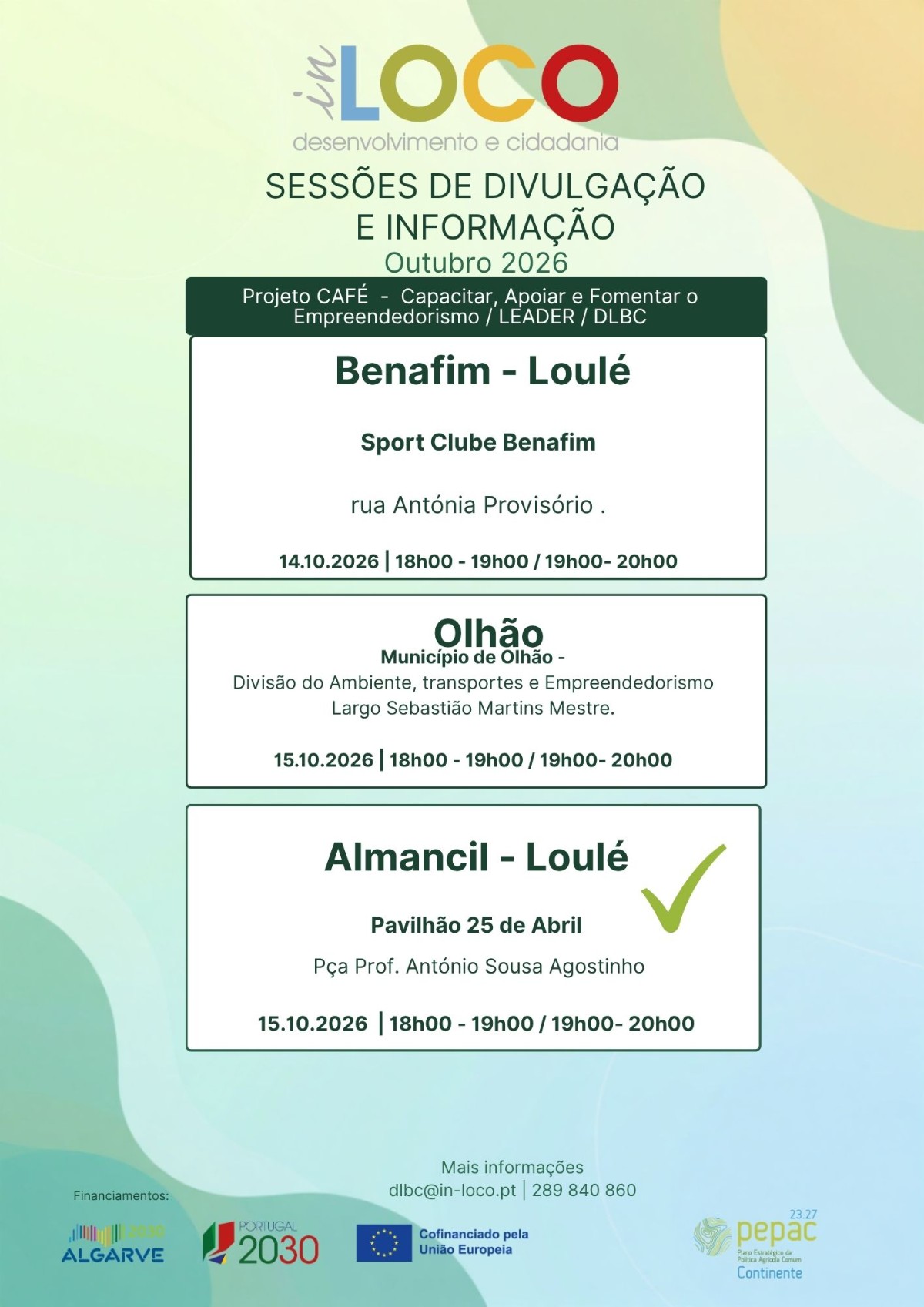 Sessão de informação e divulgação  do projeto CAFÉ + DLBC